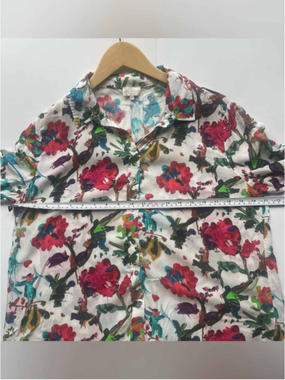 Milano Floral Button-Up Blouse - italy print - Picture 7 of 8